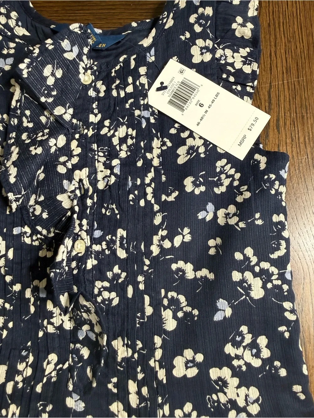 NWT Polo Ralph Lauren Navy Blue Floral Sundress Girls size 6T